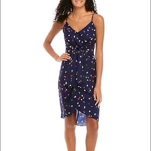 Faux wrap drape dress